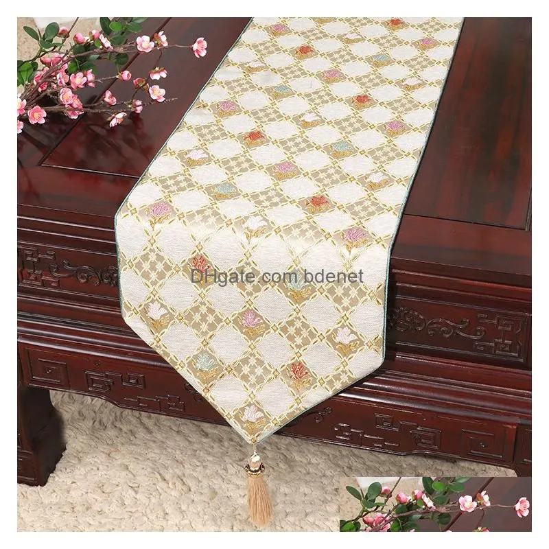 proud rose european chenille runner decor custom tea table cloth high-grade bed flag pendant y200421