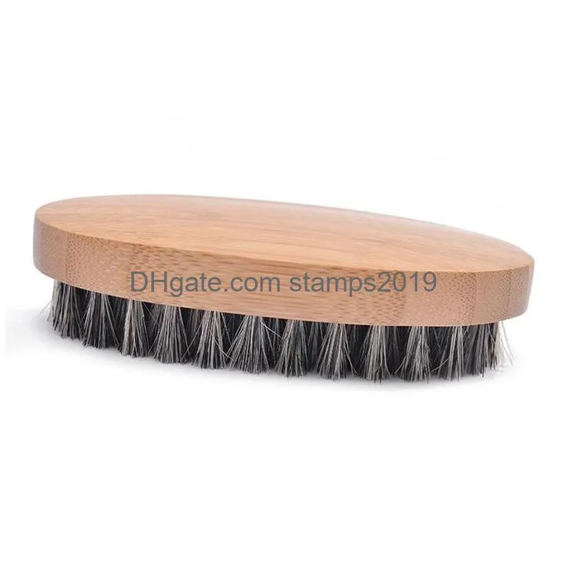 natural boar hair bristle beard mustache brush shaving comb men face massage round wood handle handmade beard brushes bh4467 dbc