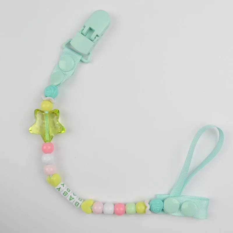 acrylic beaded baby pacifier chain tether toy anti-drop chain anti-drop chain