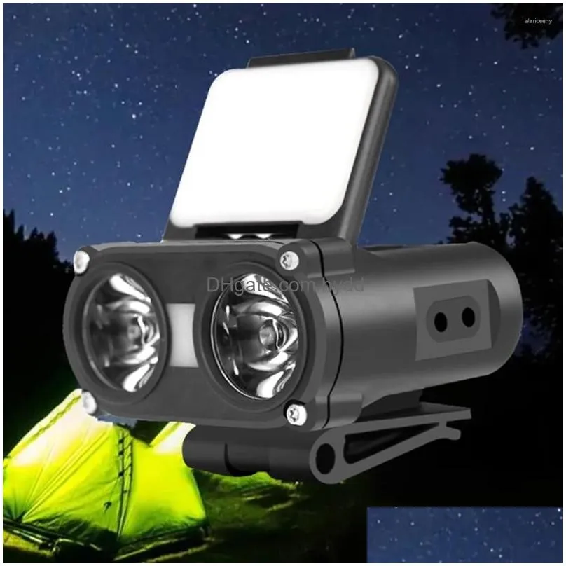 Headlamps Led Induction Headlamp Mini Cap Clip Light 1200Mah Built-In Battery Usb Rechargeable Head Flashlight For Cam Fishing Drop Dhf3A