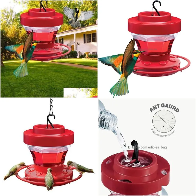 garden decorations hummingbird gifts humming bird feeder with ant moat and bee guard for small birds food 230715