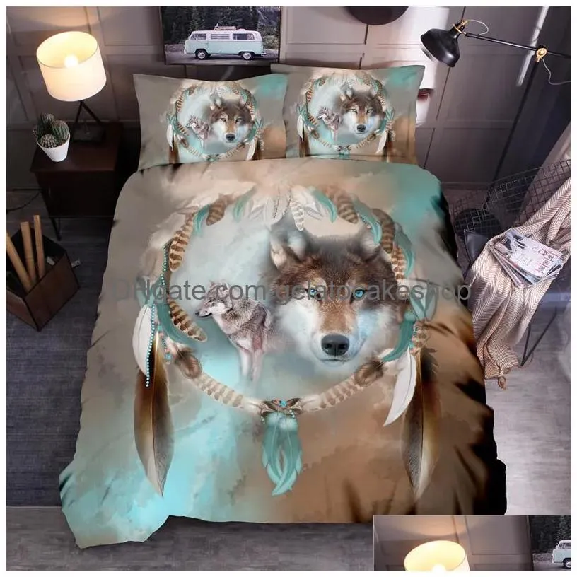 lovinsunshine duvet cover set bedding king wolf s lj201015