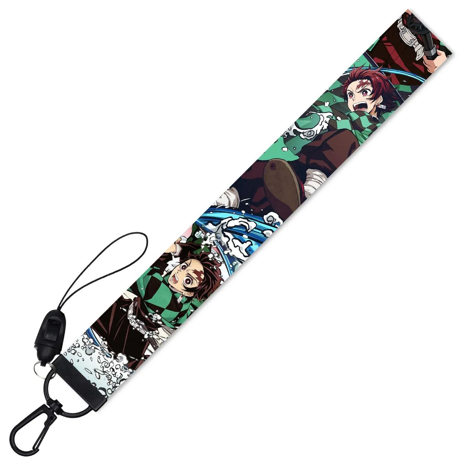 japanese demon slayer character keychain id credit card cover pass mobile phone charm neck straps badge holder keyring accessories