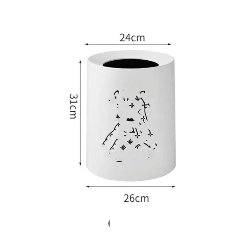 simple trash can household high-end living room bedroom bathroom toilet kitchen without lid large horn wastebasket