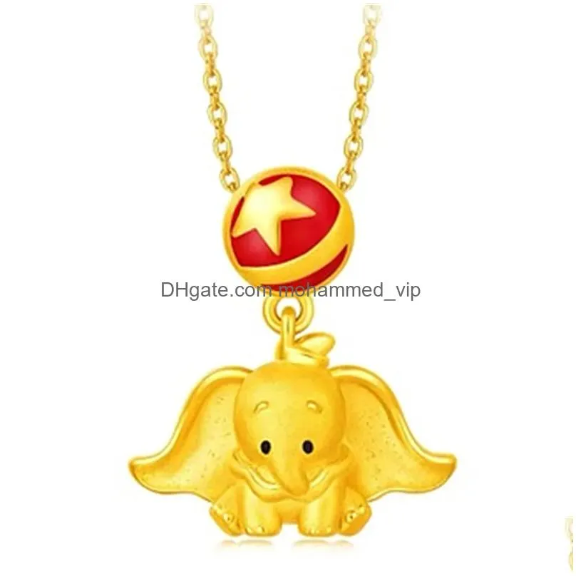 sand gold necklace for women jewelry elephant pendant necklace animal luxury choker necklaces wholesale