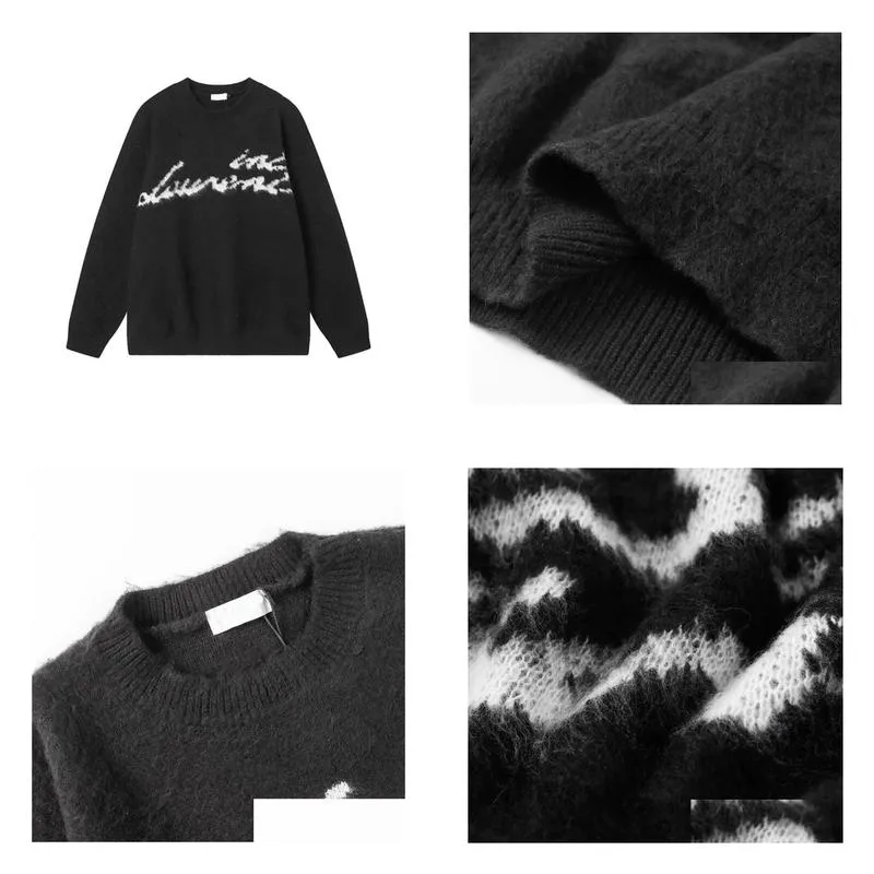 2023 cardigan knitted sweater minimalist embroidery log letter academic luxury elegant v-neck design pullover sweater unisex u005