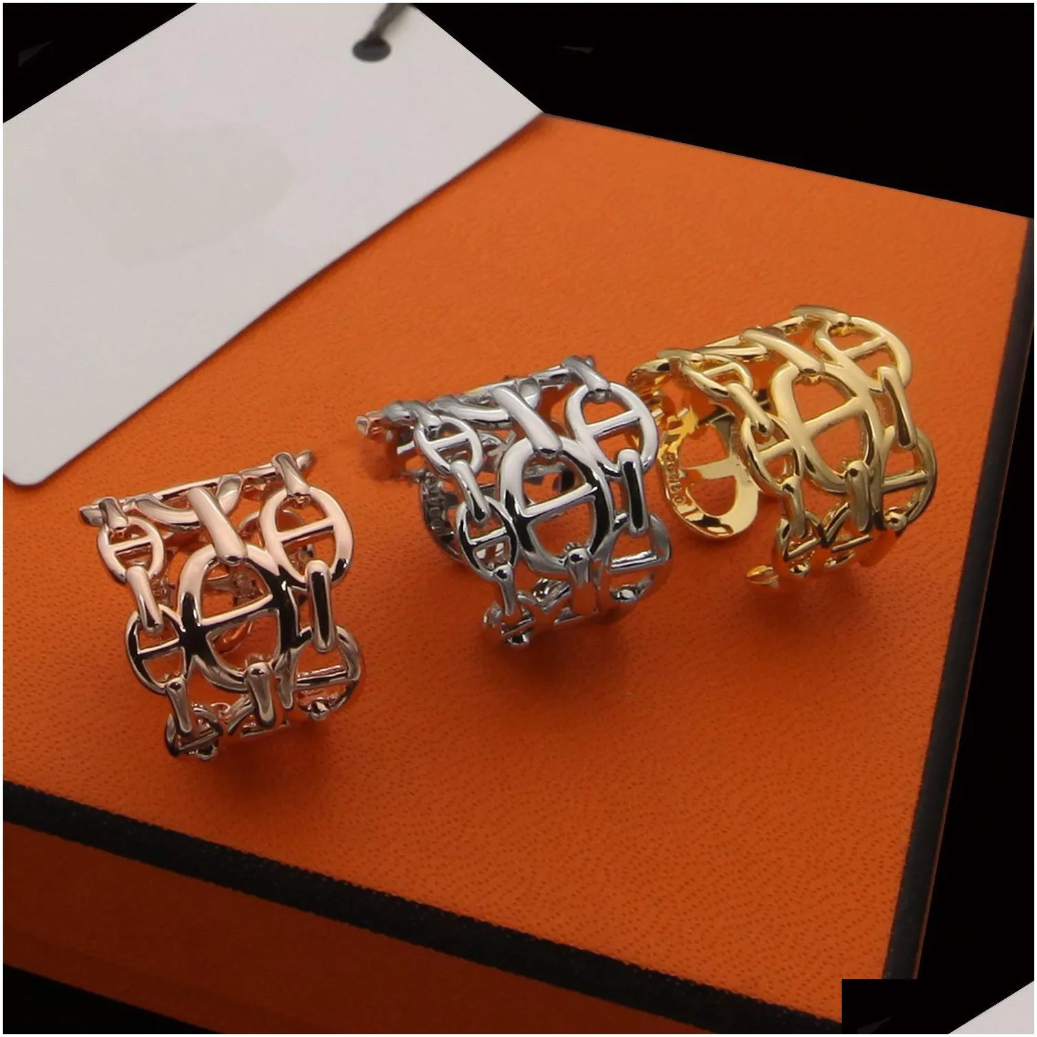 european and american wide face ring female niche design personality gold fashion simple open index finger ring