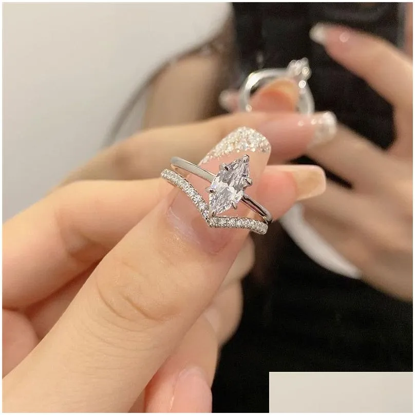luxury wed diamond designer ring for woman real 925 sterling silver green oval pink water drop 8a zirconia womens wedding engagement gold rings girls gift box size