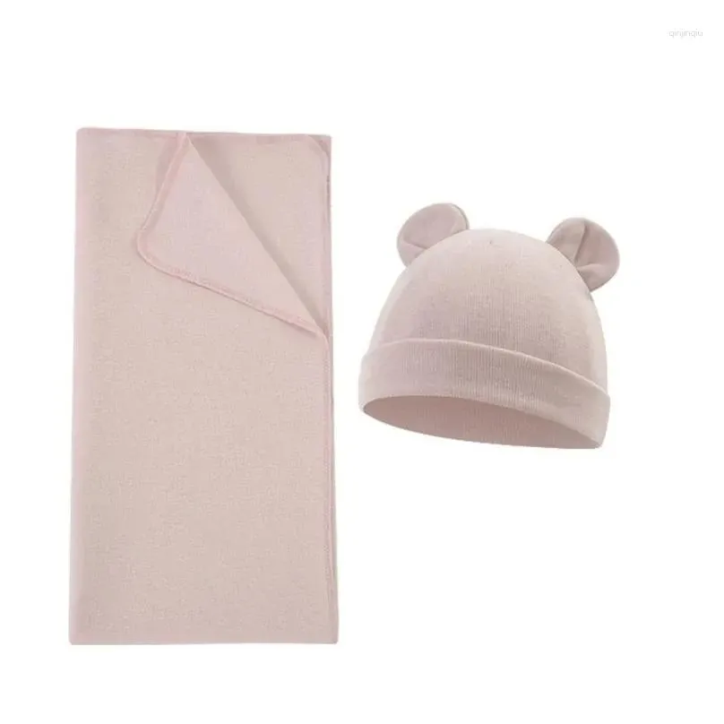 blankets born swaddle blanket cotton hat po props baby product shower gift