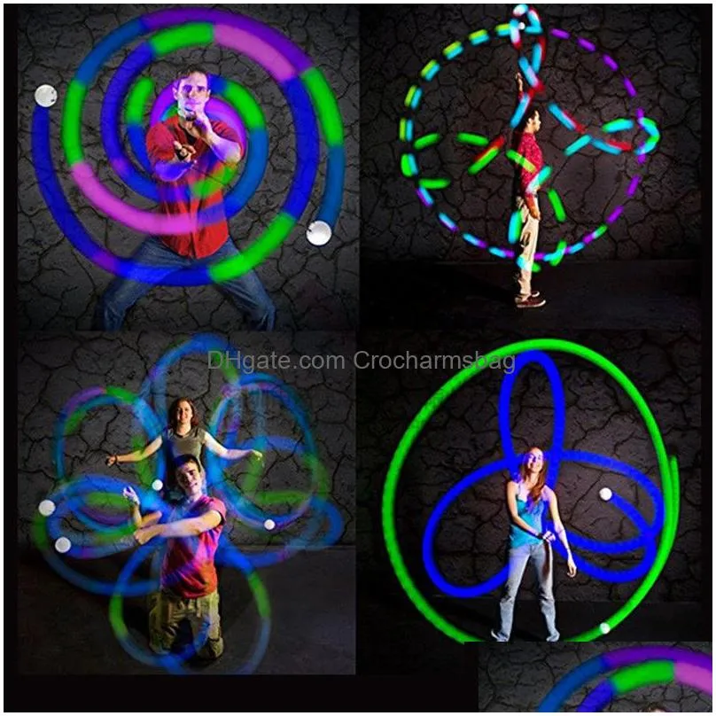 other event party supplies led poi ball luminous belly dance throwing yoga exercise props stage performance accessories 230905