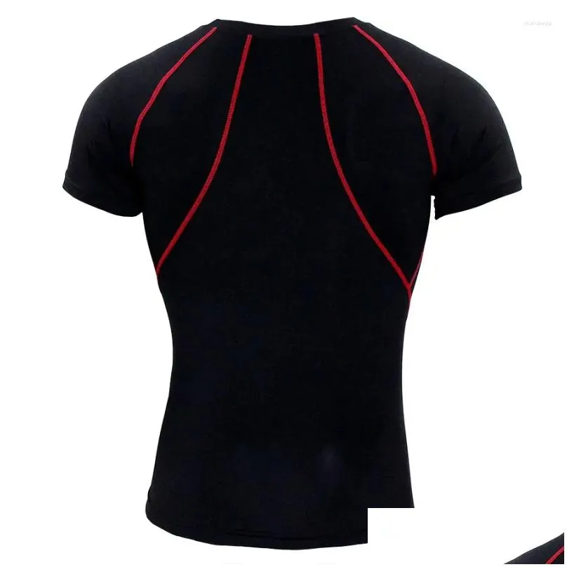 motorcycle apparel 2024 sports running round neck bodysuit fitness short sleeve men`s quick drying moisture wicking elastic t-shirt