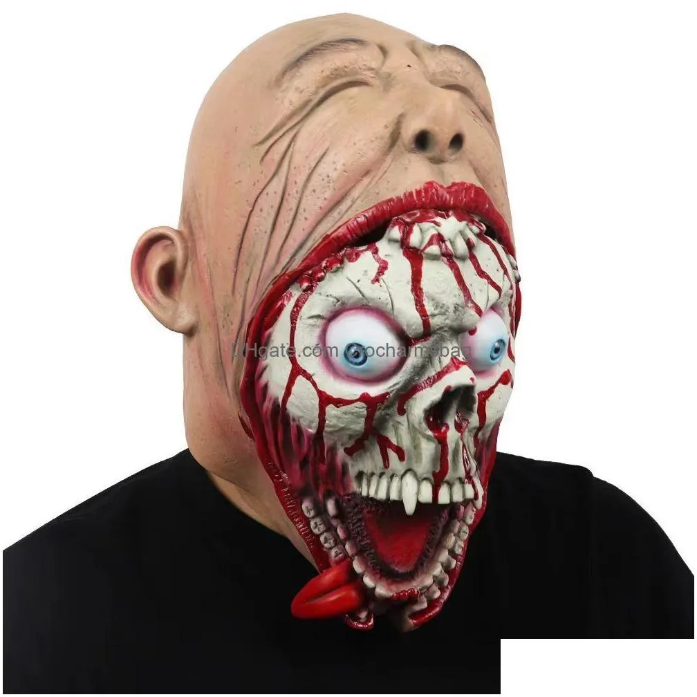 party masks big mouth zombie devil halloween masks ins cosplay scary alien demon mask costume event party festive supplies home 220926