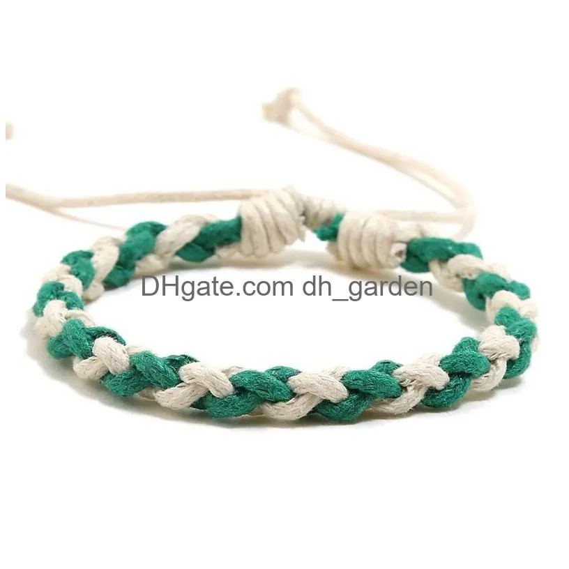 colors weave braid bracelet simple string adjustable bracelets women mens bangle cuff fashion jewelry will and sandy gift