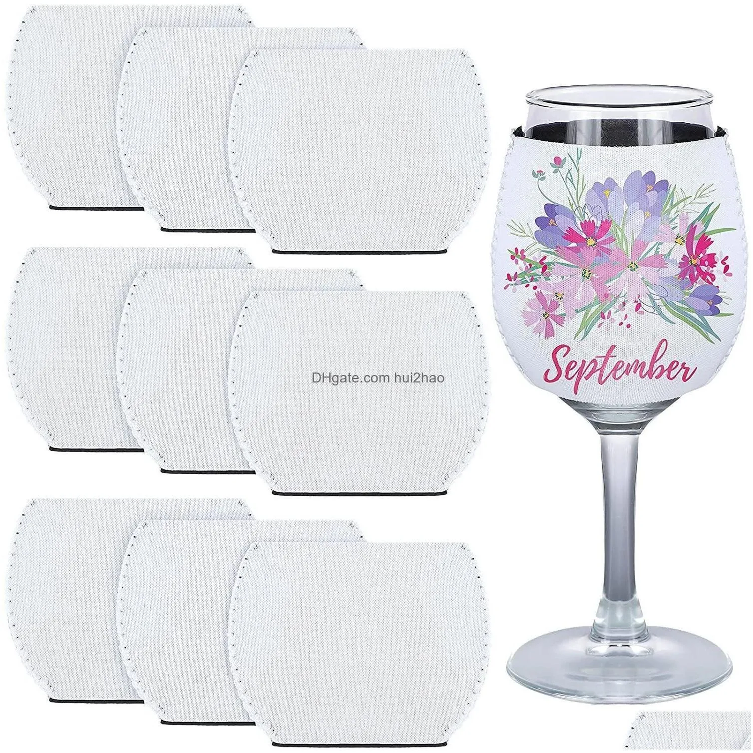 drinkware handle case sublimation blank 10oz 12oz wine glass tumbler neoprene insulator sleeve holder cover for diy ornaments llf13847