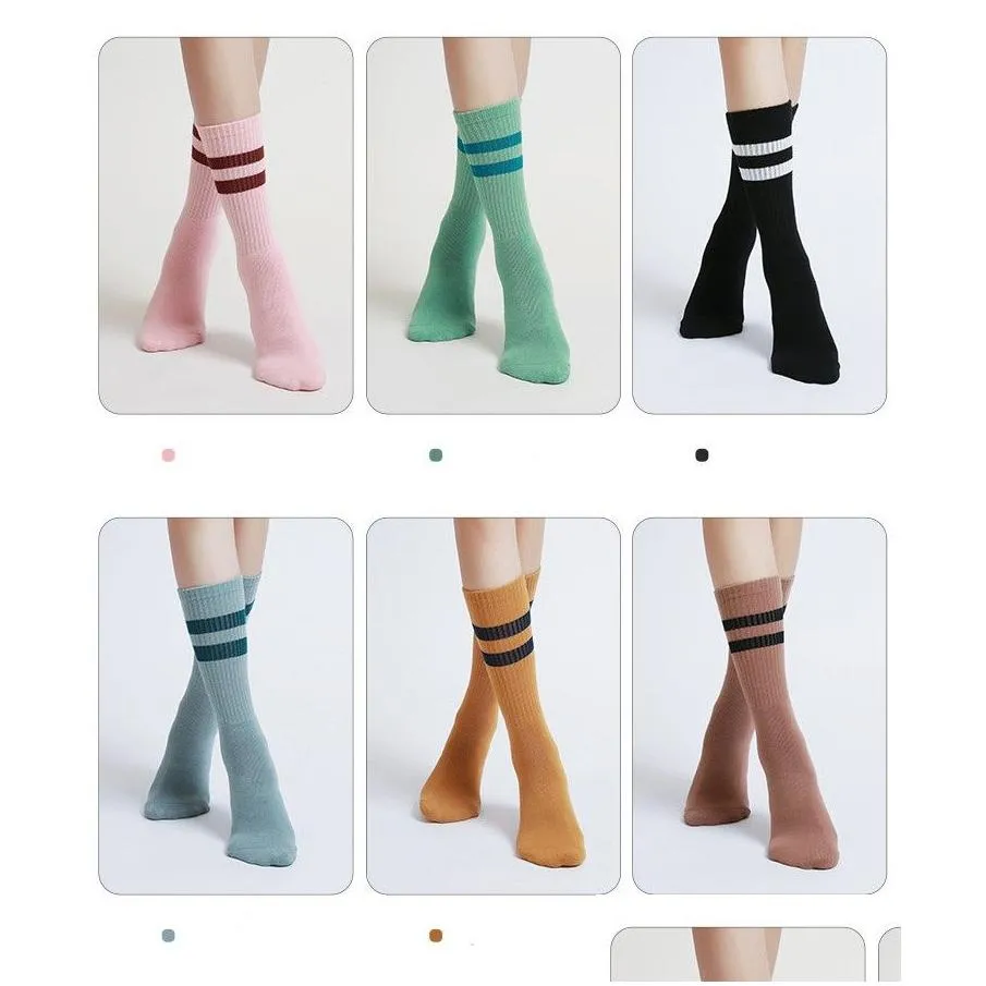 al-08 woman pilates yoga sports socks cotton mid-tube bottom professional non-slip silicone indoor fitness socks gym floor dance socks