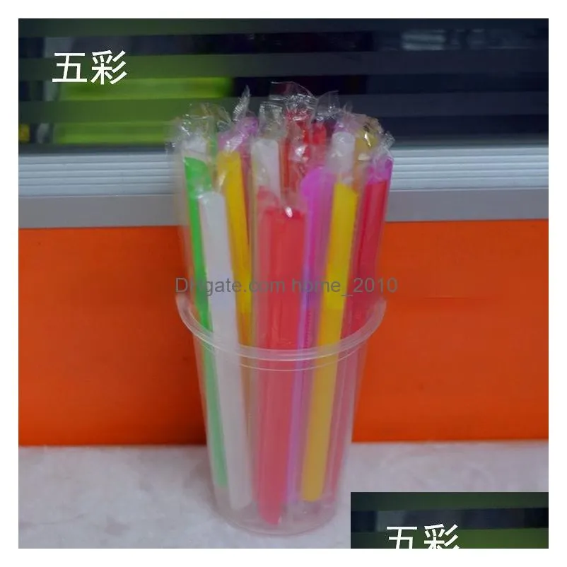 disposable straws pearl milk tea straw porridge tube thick straw independent packaging expectant mother straw 100 pcs/pack