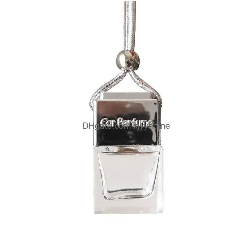 car perfume pendant glass essential oils diffusers auto empty bottle interior air freshener fragrance bottles rearview ornament hanging decoration