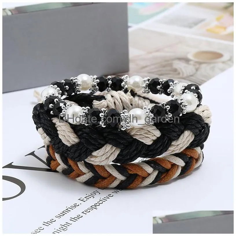 multy layer wrap bracelet set weave braid adjustable stacking bracelets bangle cuff wrist band jewelry for women will and sandy