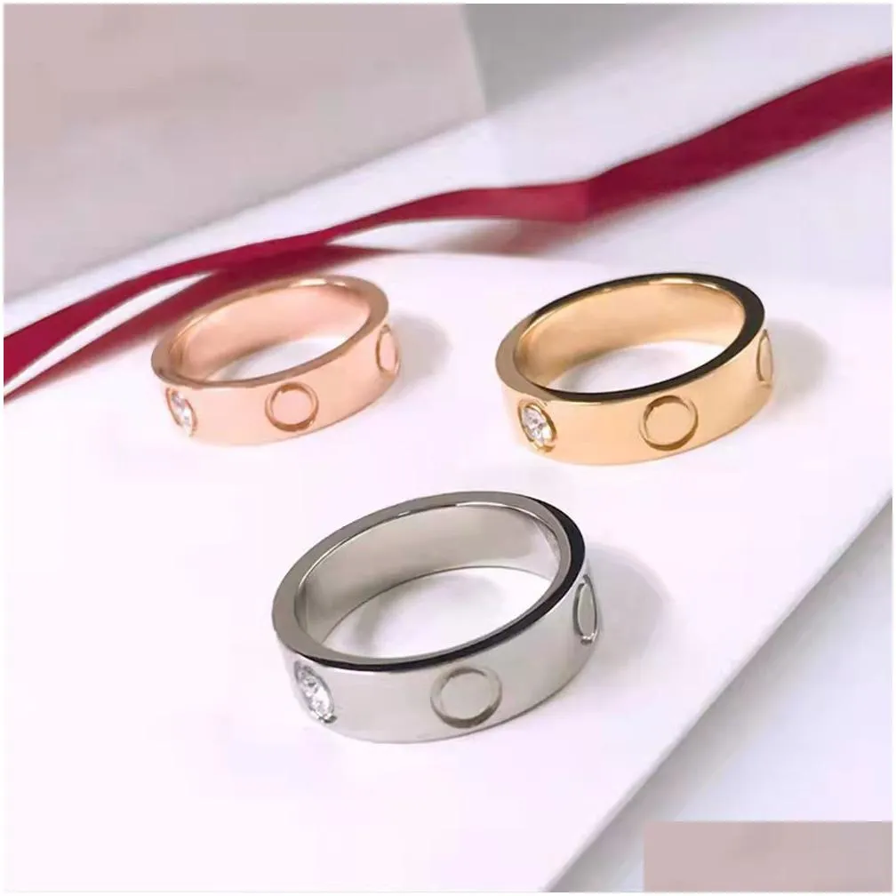 5mm classic screwdriver love ring fashion designer nails diamond rings for women luxury plating 18k gold 316l titanium steel couple ring