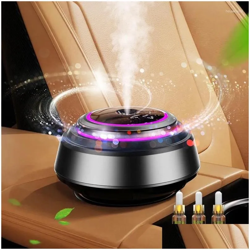 with ambient light car aroma diffuser 30ml  oil air freshener flower perfume cologne flavoring for cars