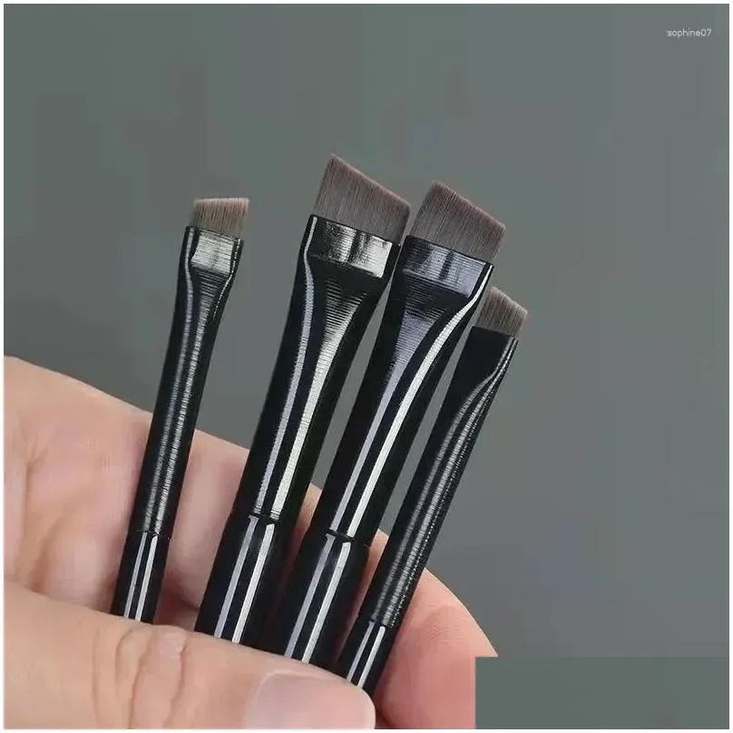 makeup brushes 2 pieces/set eyebrow contour brush 0.06mm ultrathin eyeliner portable small angle tool