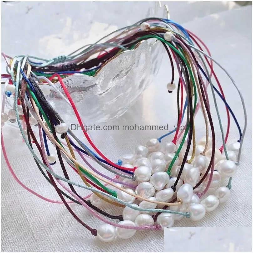 choker elegant natural freshwater pearl necklace for women wedding irregular big baroque charm colorful rope chain collar