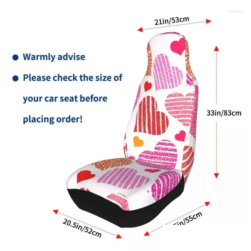 car seat covers hearts seamless pattern cover custom printing universal front protector accessories cushion set