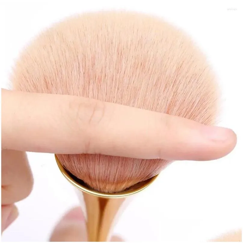 makeup brushes nail dust clean brush blusher loose powder soft art long handle gel polish cleaning