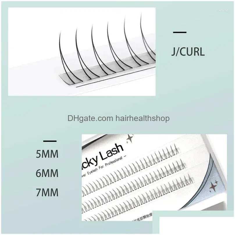 False Eyelashes Individual Lashes 120 Clusters V-Shaped Lower 5/6/7Mm Natural Under Eyelash Extension Easy Grafting Makeup Tools Dro Dh2Bk