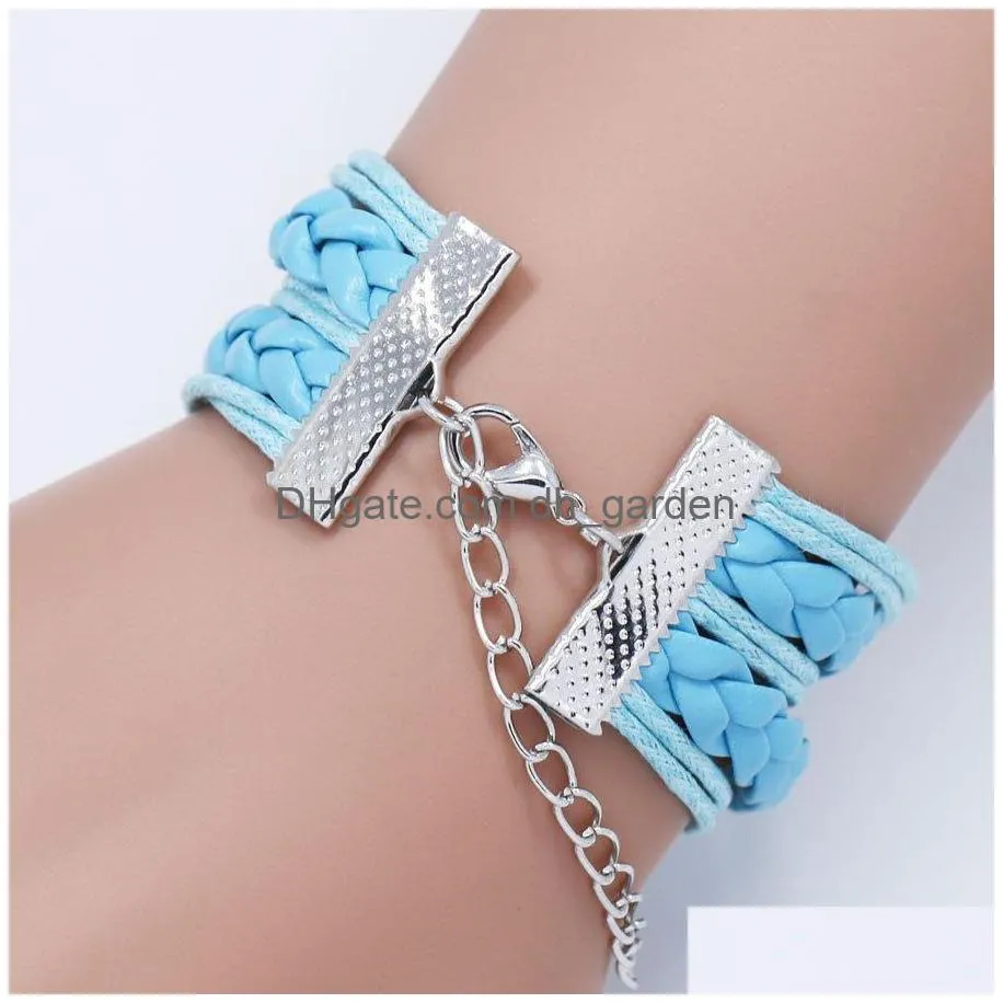 update love infinity wolf charm bracelet multilayer wrap glass cabochon bracelets women kids fashion jewelry