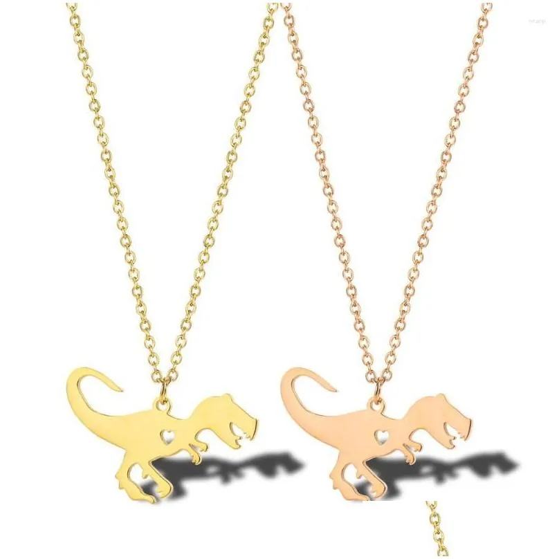 pendant necklaces stainless steel tyrannosaurus rex necklace children gift dinosaur jewelry for him
