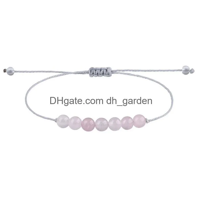 natural stone bead bracelet womens yoga seven chakra citrine amethyst woven adjustable gemstone bracelets fashion jewelry gift