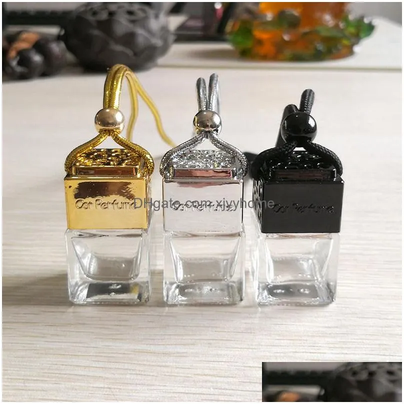 car perfume pendant glass essential oils diffusers auto empty bottle interior air freshener fragrance bottles rearview ornament hanging decoration