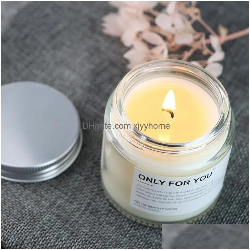 handmade clear scented candles coconut soy wax aromatherapy  oil candle glass can packaging customized logo wedding thanksgiving day gift
