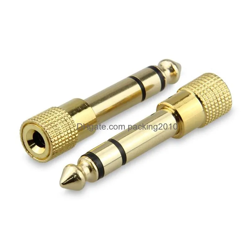 6.5mm male to 3.5mm female 6.35mm male to 3.5mm female stereo headphone microphone audio adapter converter gold plated 2000pcs/lot