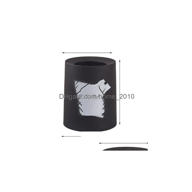 simple trash can household high-end living room bedroom bathroom toilet kitchen without lid large horn wastebasket