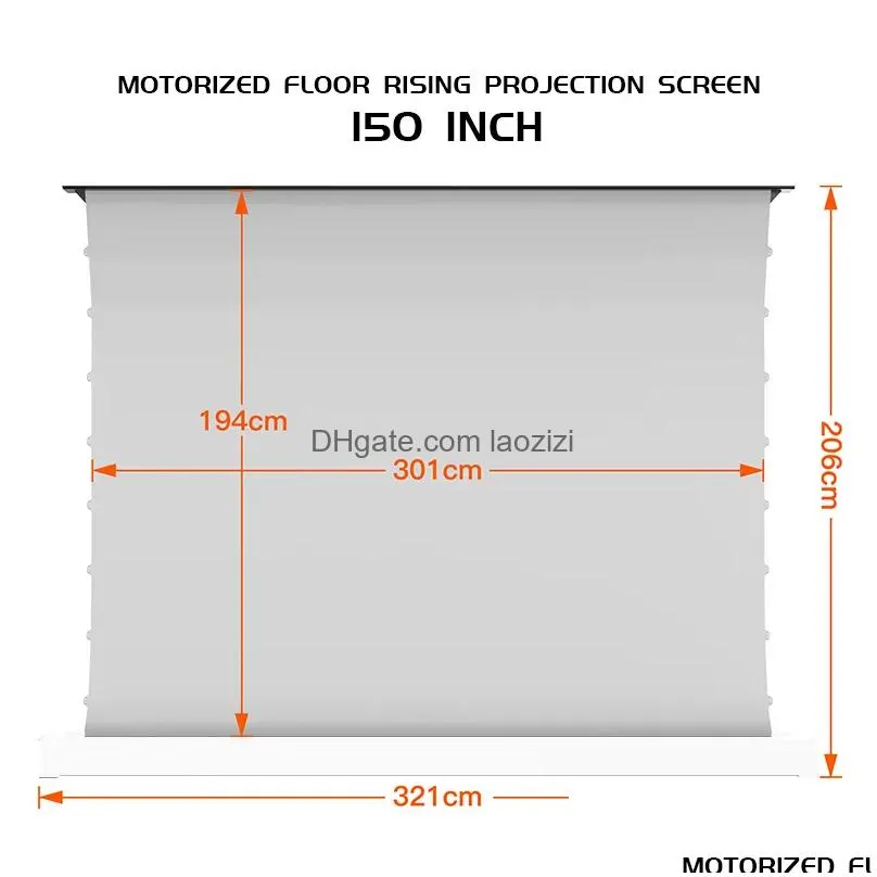 pet crystal ust 150 inch motorized floor rising projection screen 169 alr projector screen for ust ultra short throw projector 4k