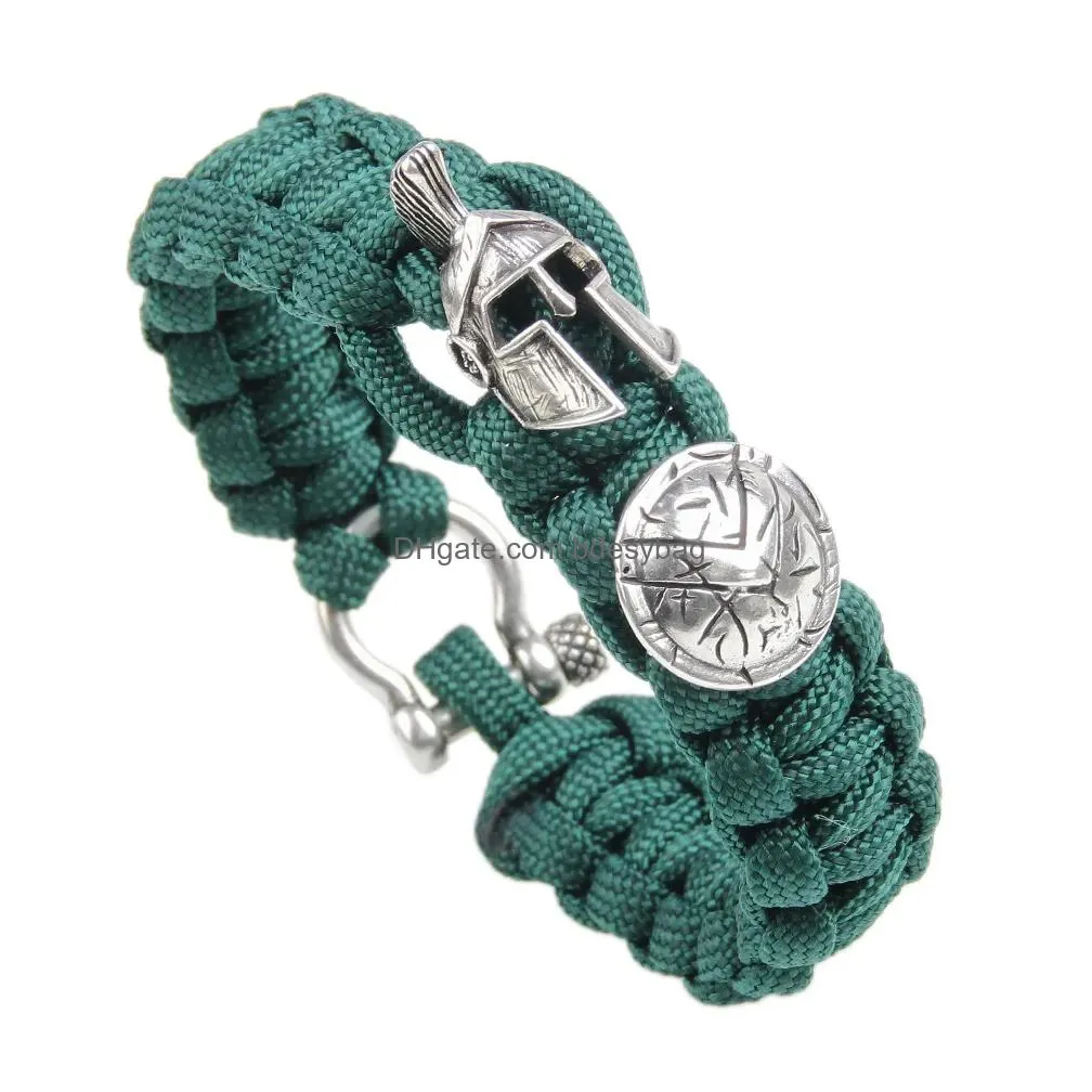 retro roman helmet shield charm bracelets bangle cuff outdoor survival core line bracelet for men fashion hiphop jewelry will and