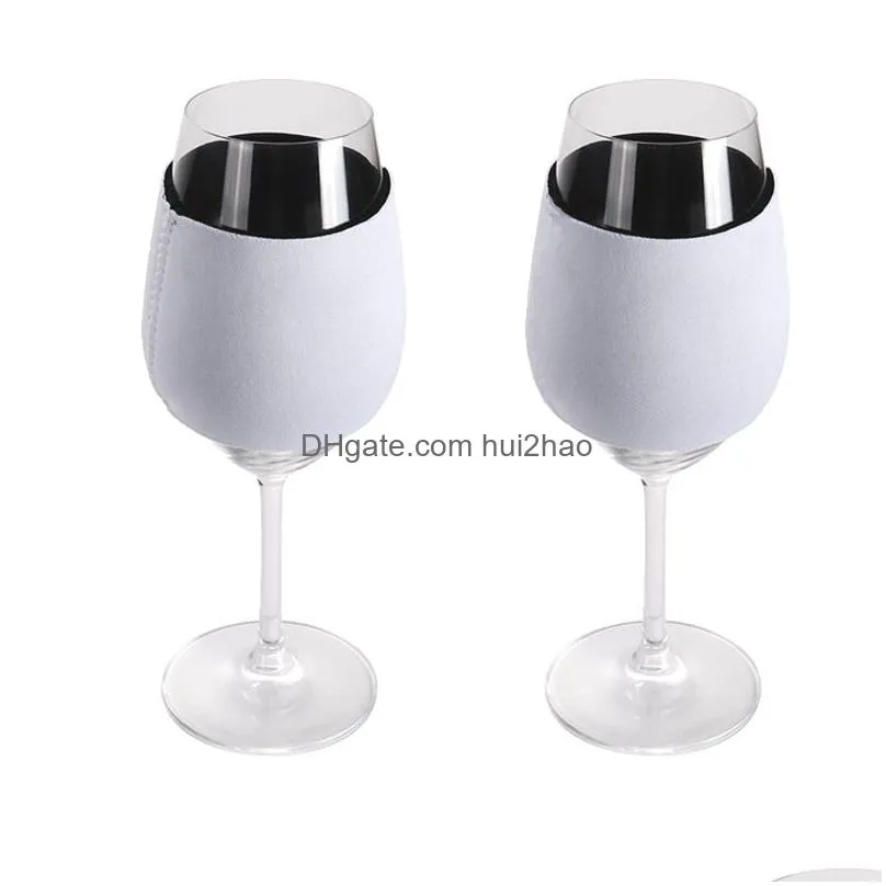 drinkware handle case sublimation blank 10oz 12oz wine glass tumbler neoprene insulator sleeve holder cover for diy ornaments llf13847