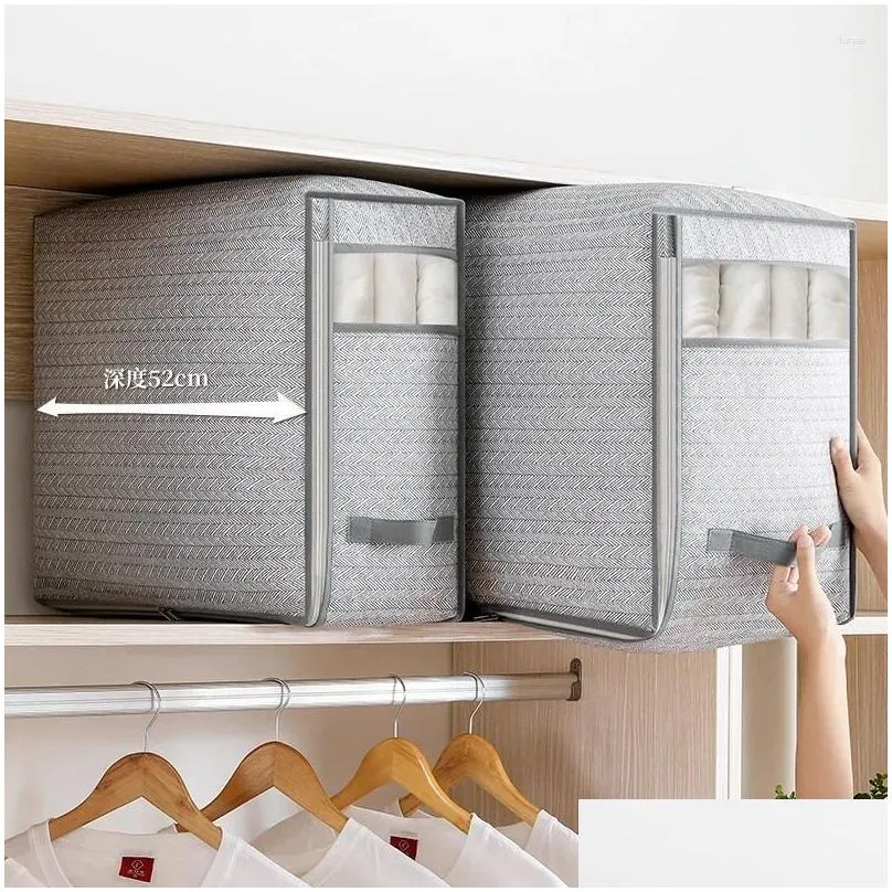 storage bags window home wardrobe moisture-proof canvas quilt large capacity dust foldable moving bag