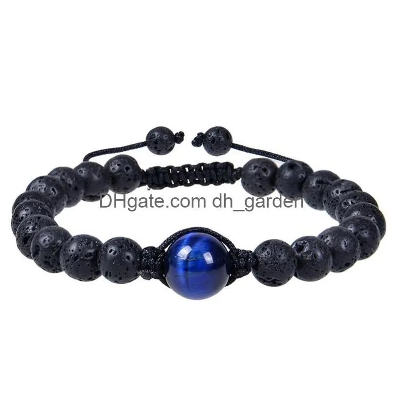 amethyst bracelet adjustable natural tiger eye oil diffuser lava stone bracelets for men women fashion jewelry