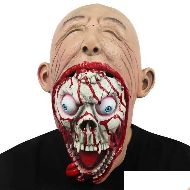 party masks big mouth zombie devil halloween masks ins cosplay scary alien demon mask costume event party festive supplies home 220926