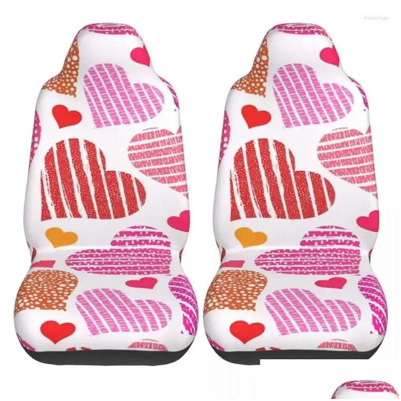 car seat covers hearts seamless pattern cover custom printing universal front protector accessories cushion set