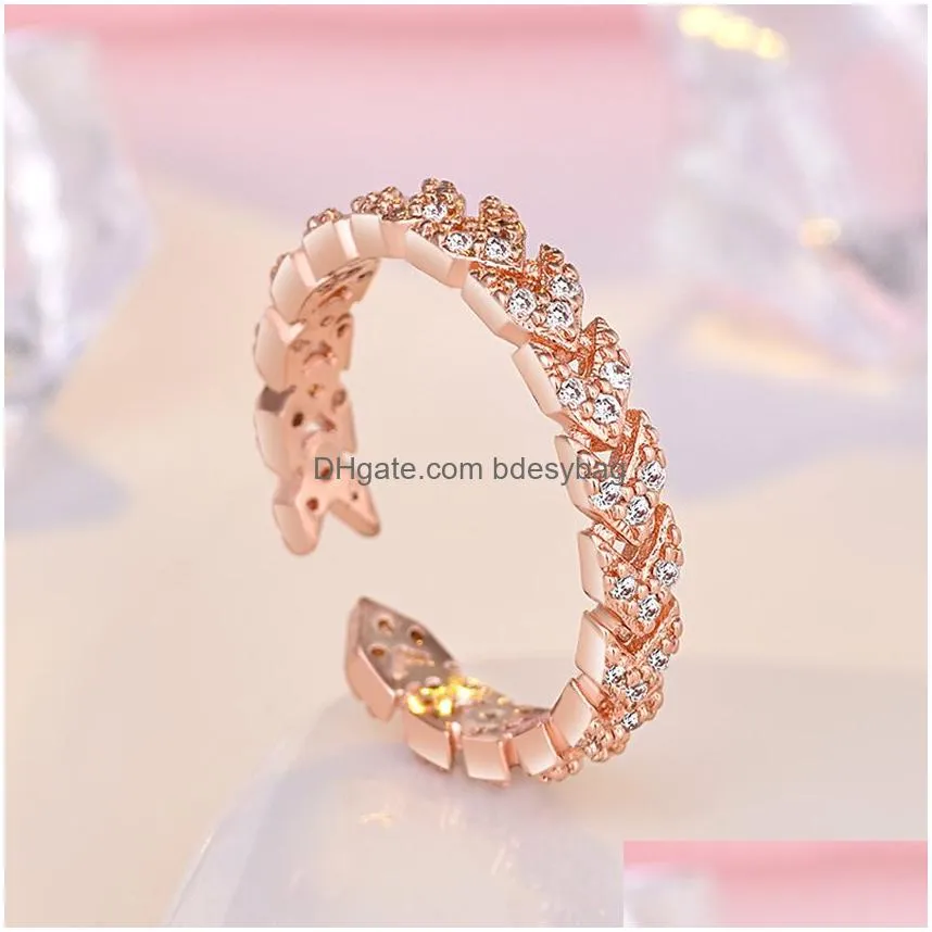 arrow diamond ring band finger rose gold open adjustable rings for women fashion jewelry will and sandy