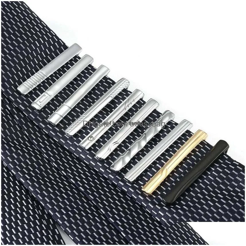 4cm blank stripe tie clips man bow set business suit formal neck links tie clip bar fashion jewelry will and sandy