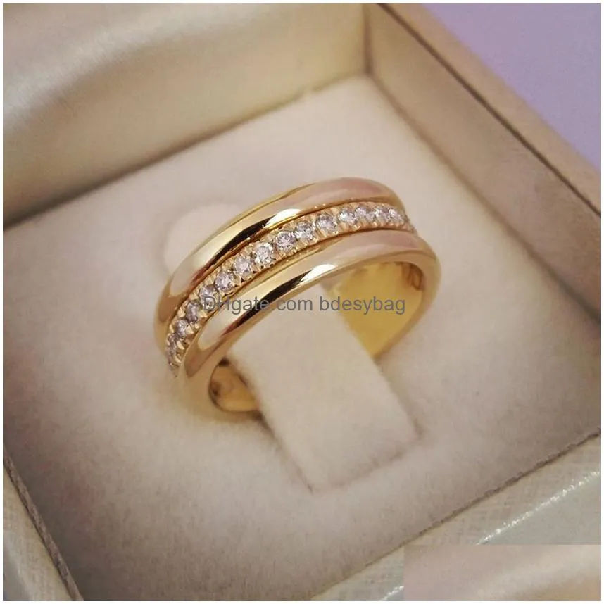 diamond ring band row crystal silver gold engagement wedding rings for women men couple fashion jewelry will and sandy