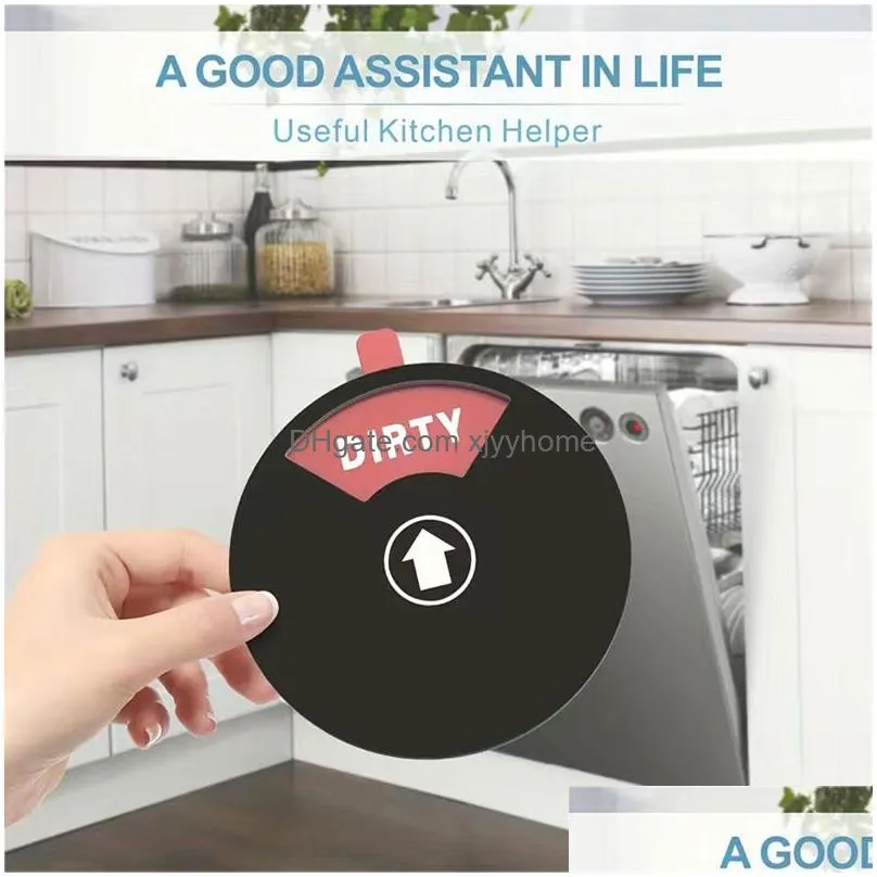 running empty magnet dishwasher magnet stickers clean dirty magnet double-sided type dishwasher sign decor accessories z0071