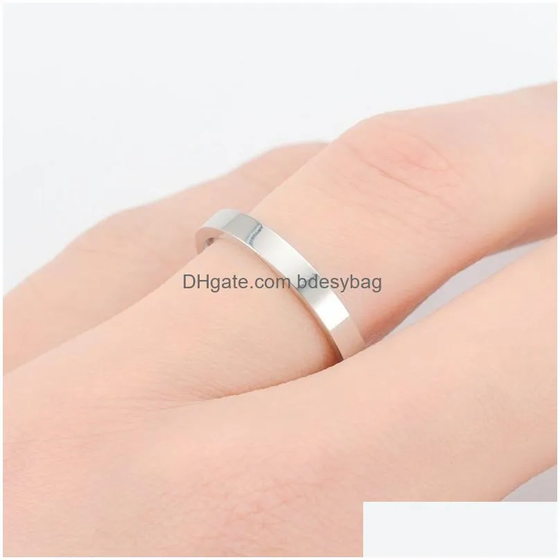 simplicity thin couple rings band stainless steel rose gold women ring fashion hip hop jewelry valentines gift