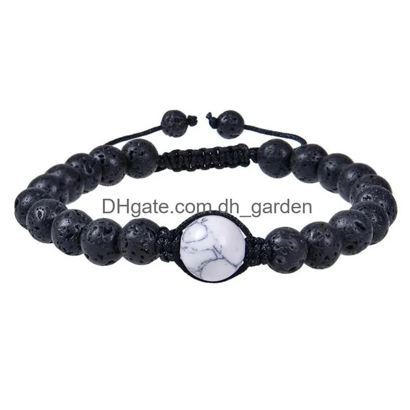 amethyst bracelet adjustable natural tiger eye oil diffuser lava stone bracelets for men women fashion jewelry