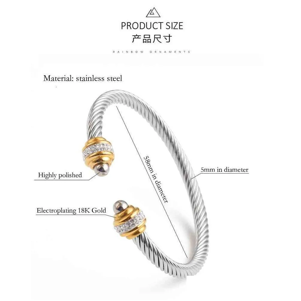 designer bangle bracelet dy luxury twisted pearl head women fashion versatile twist bracelets jewelry platinum plated wedding gifts